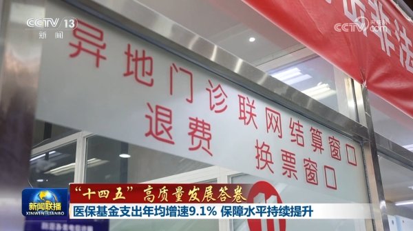 炒股配资平台配资 【“十四五”高质量发展答卷】医保基金支出年均增速9.1% 保障水平持续提升